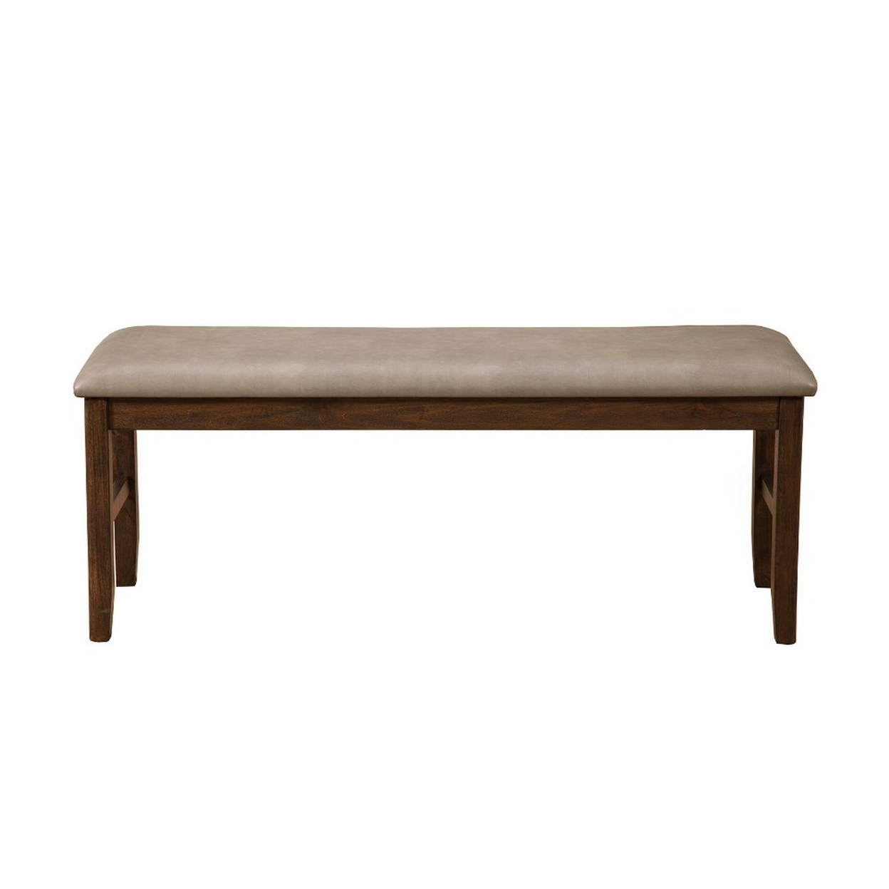 Rubberwood Dining Bench With Padded Upholstery Brown- Saltoro Sherpi