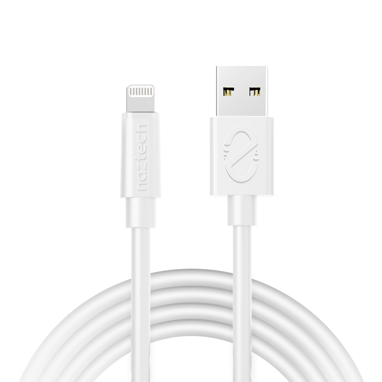 Naztech USB To MFi Lightning Cable 12ft (LIGHTNING-PRNT) - White