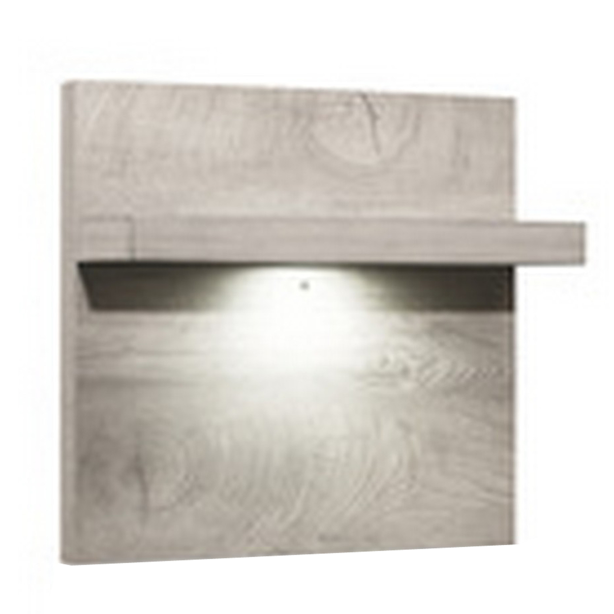 Deena 20 Inch Wall Panel For Nightstand, LED Underlighting And Shelf, Gray- Saltoro Sherpi