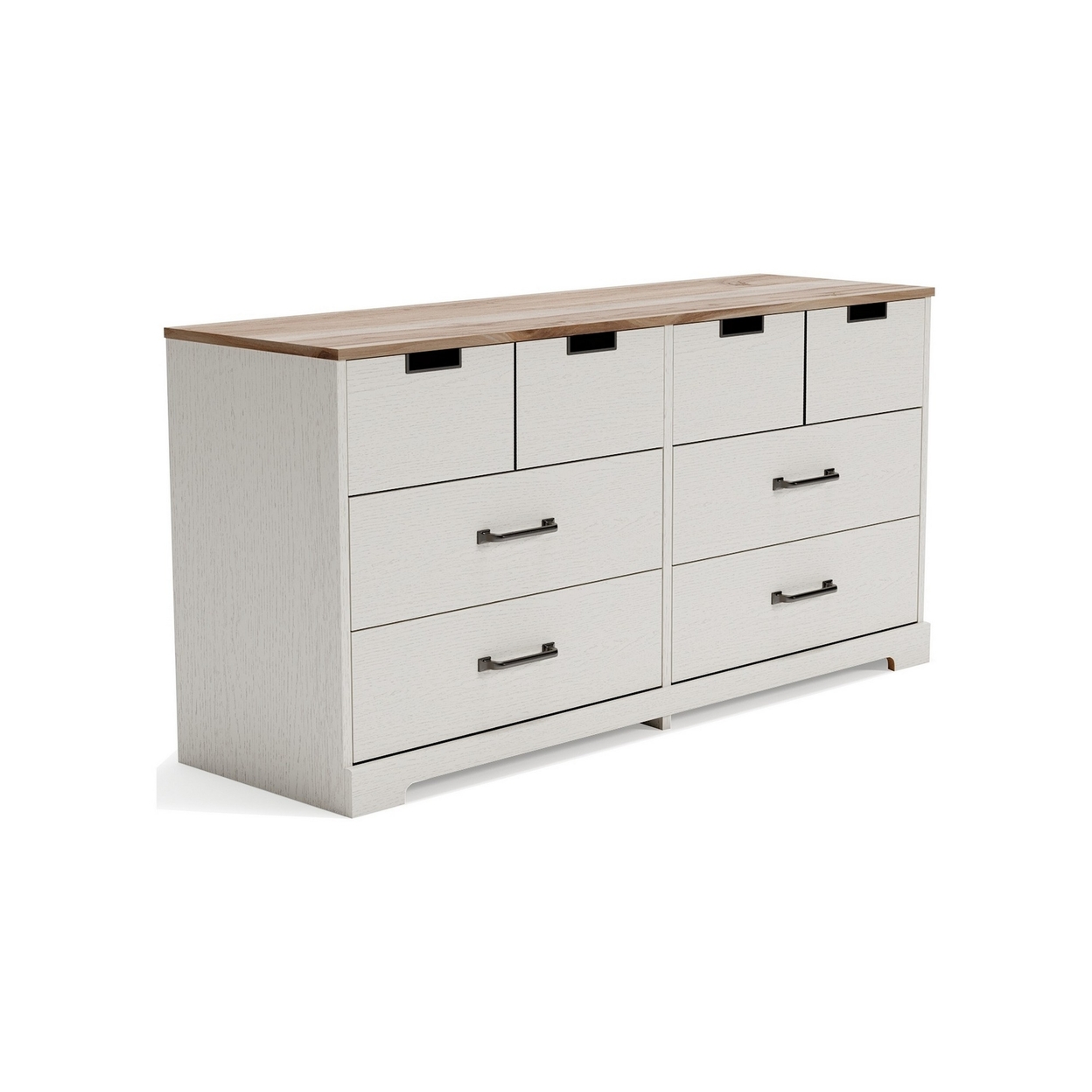 Ethos 59 Inch Dresser, Crisp White Wood, 6 Drawers, Antique Nickel Handles - Saltoro Sherpi