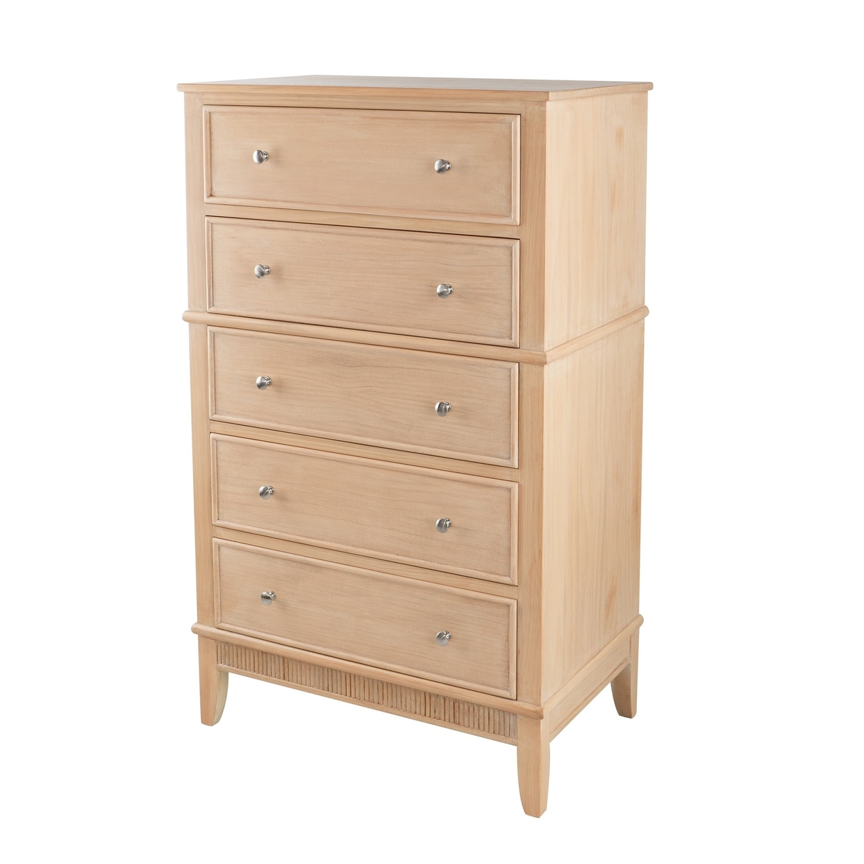 46 Inch Tall Dresser Chest, Pine Wood, 5 Drawers, Textured Natural Brown- Saltoro Sherpi