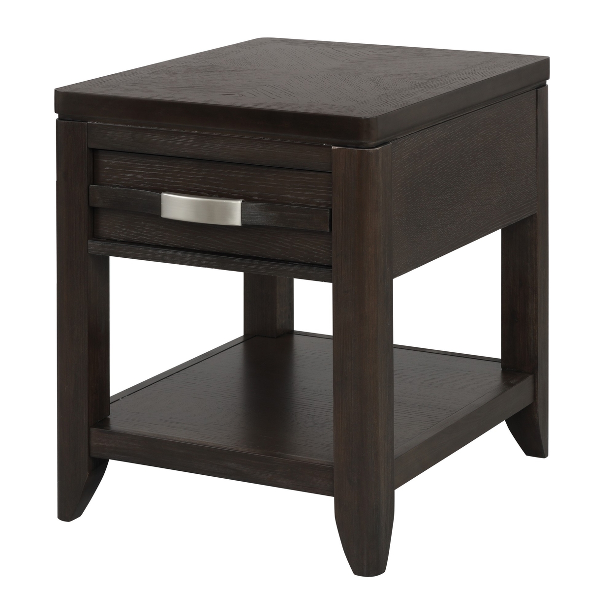Joni 25 Inch Side End Table, 1 Drawer And Shelf, Espresso Brown Acacia Wood- Saltoro Sherpi