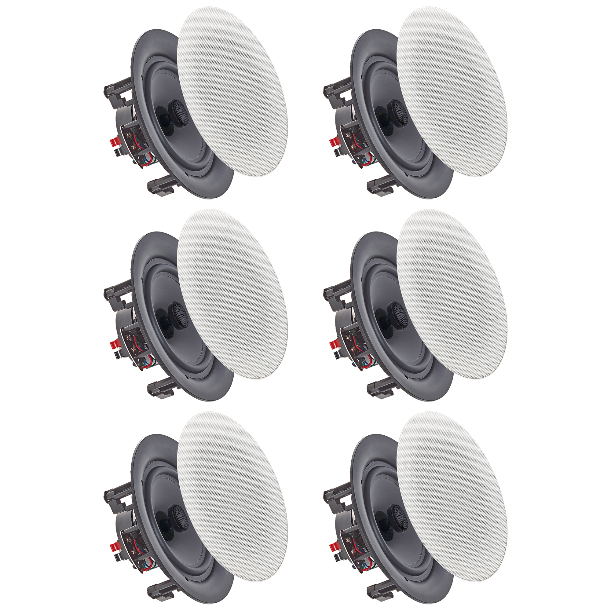 Set Of (6) Vaiyer 5.25 Inch 8 Ohm 175 Watts Frameless Speakers, Flush Mount In-Wall In-Ceiling 2-Way Mid Bass Woofer Speakers
