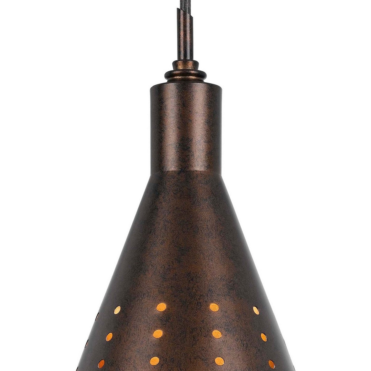 Jep 6 Inch Modern Pendent Light, Bronze Metal Shade, Oil Rubbed Bronze Tone- Saltoro Sherpi