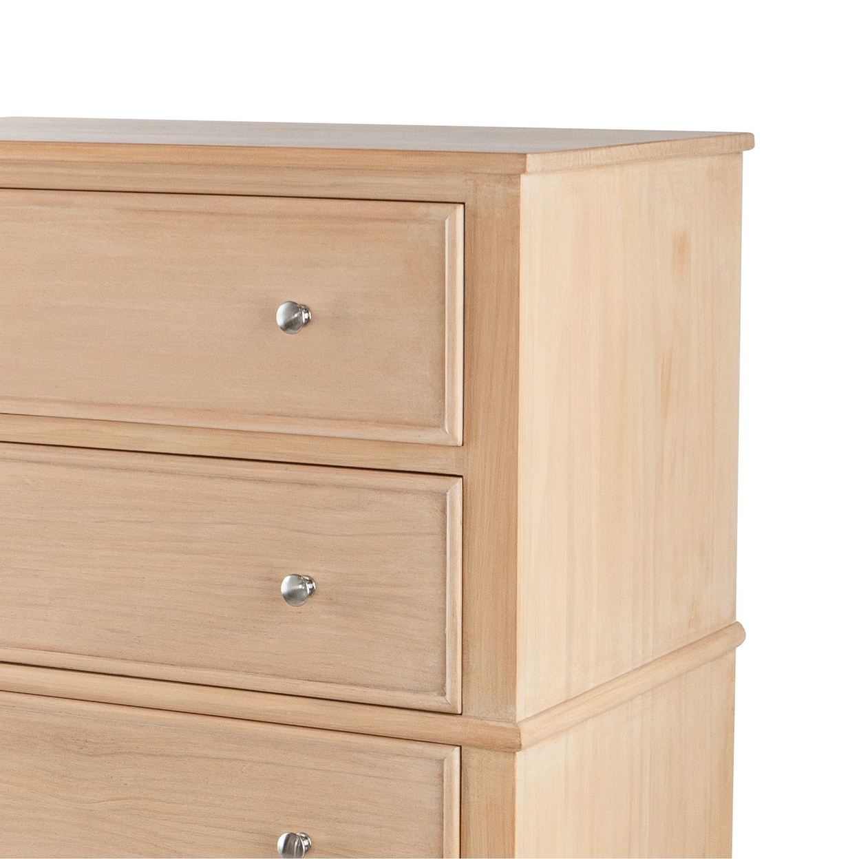 46 Inch Tall Dresser Chest, Pine Wood, 5 Drawers, Textured Natural Brown- Saltoro Sherpi