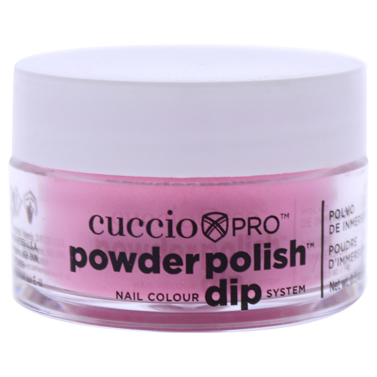 Cuccio Colour Pro Powder Polish Nail Colour Dip System - Bright Pink With Gold Mica Nail Powder 0.5 Oz