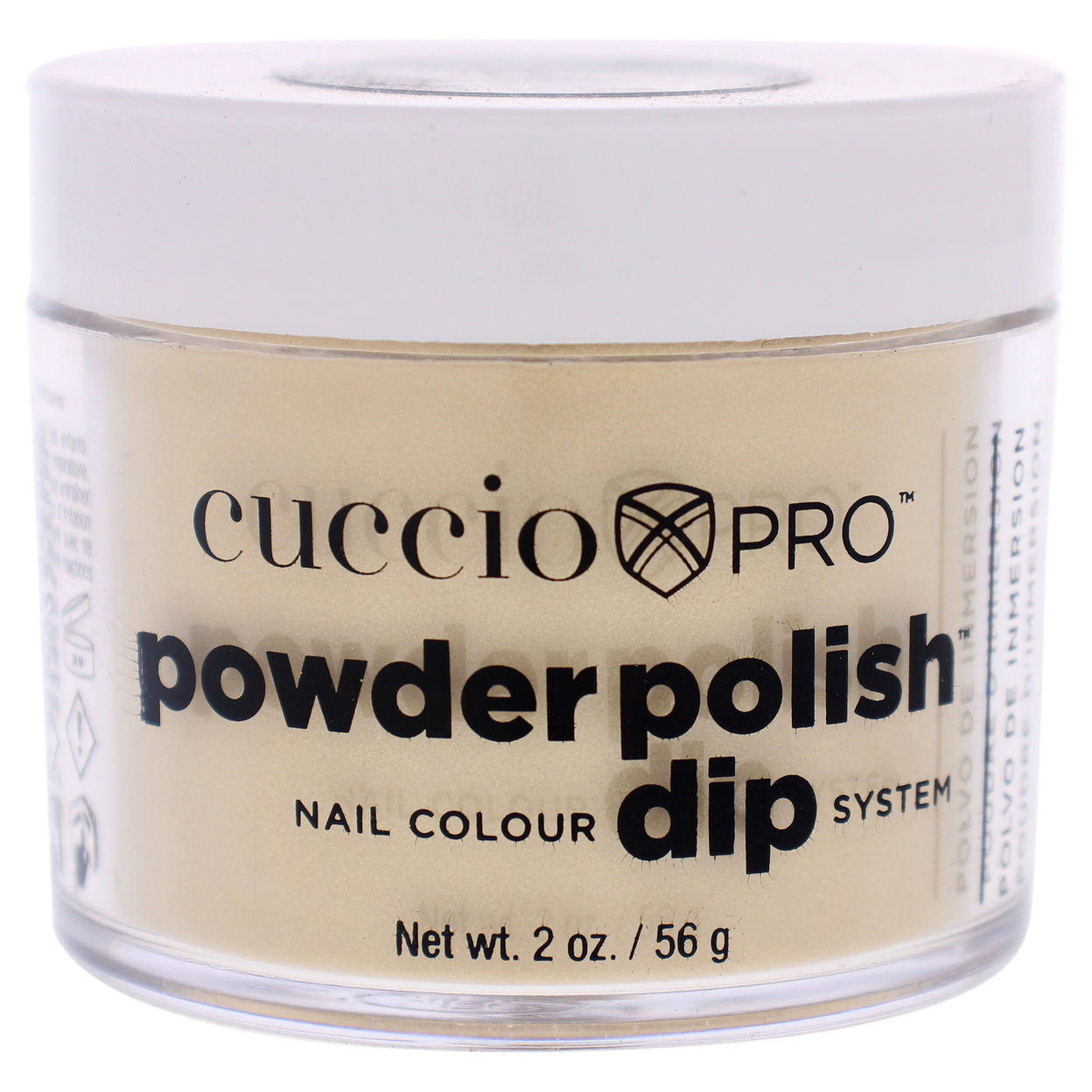 Cuccio Colour Pro Powder Polish Nail Colour Dip System - Metallic Lemon Gold Nail Powder 1.6 Oz