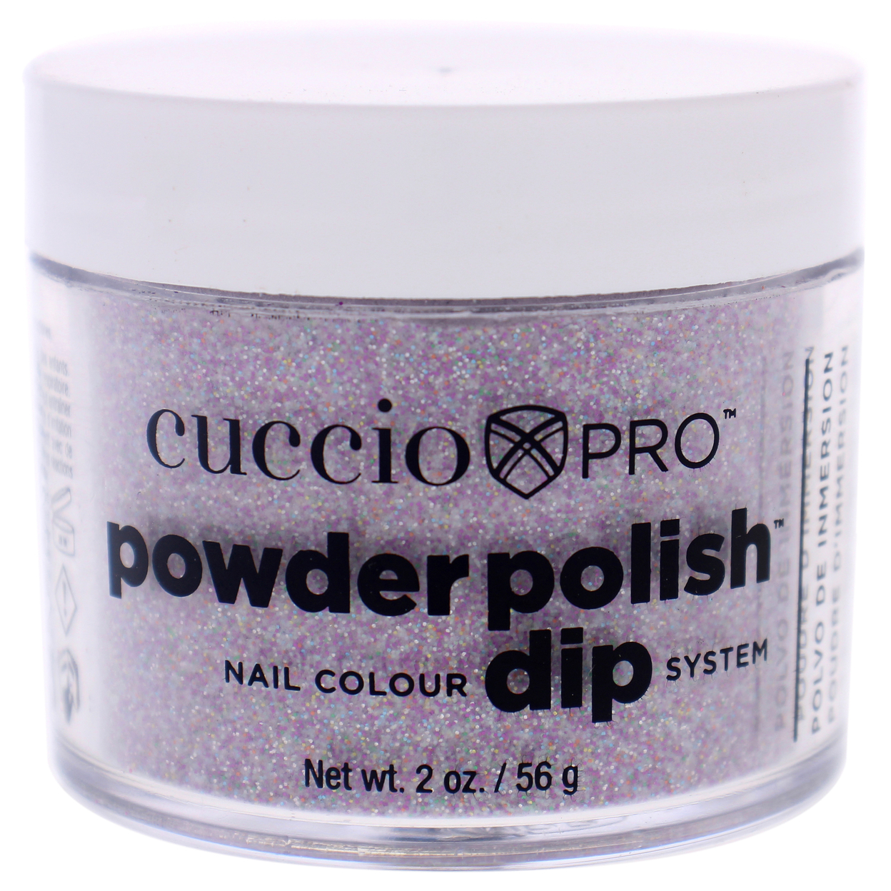 Cuccio Colour Pro Powder Polish Nail Colour Dip System - Deep Purple Glitter Nail Powder 1.6 Oz