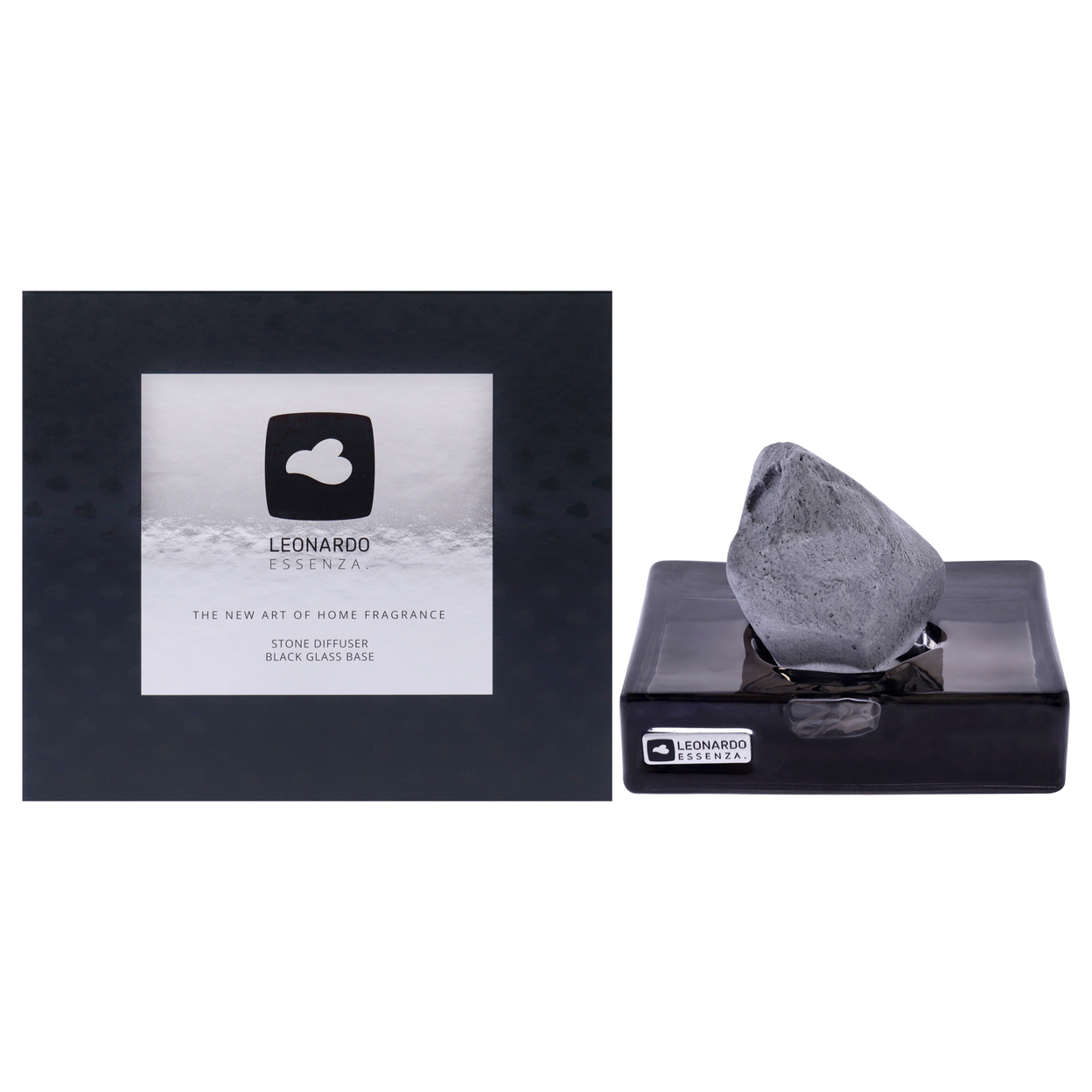 Leonardo Essenza Stone Diffuser Set - Black Glass Base, Diffuser Stone 2 Pc