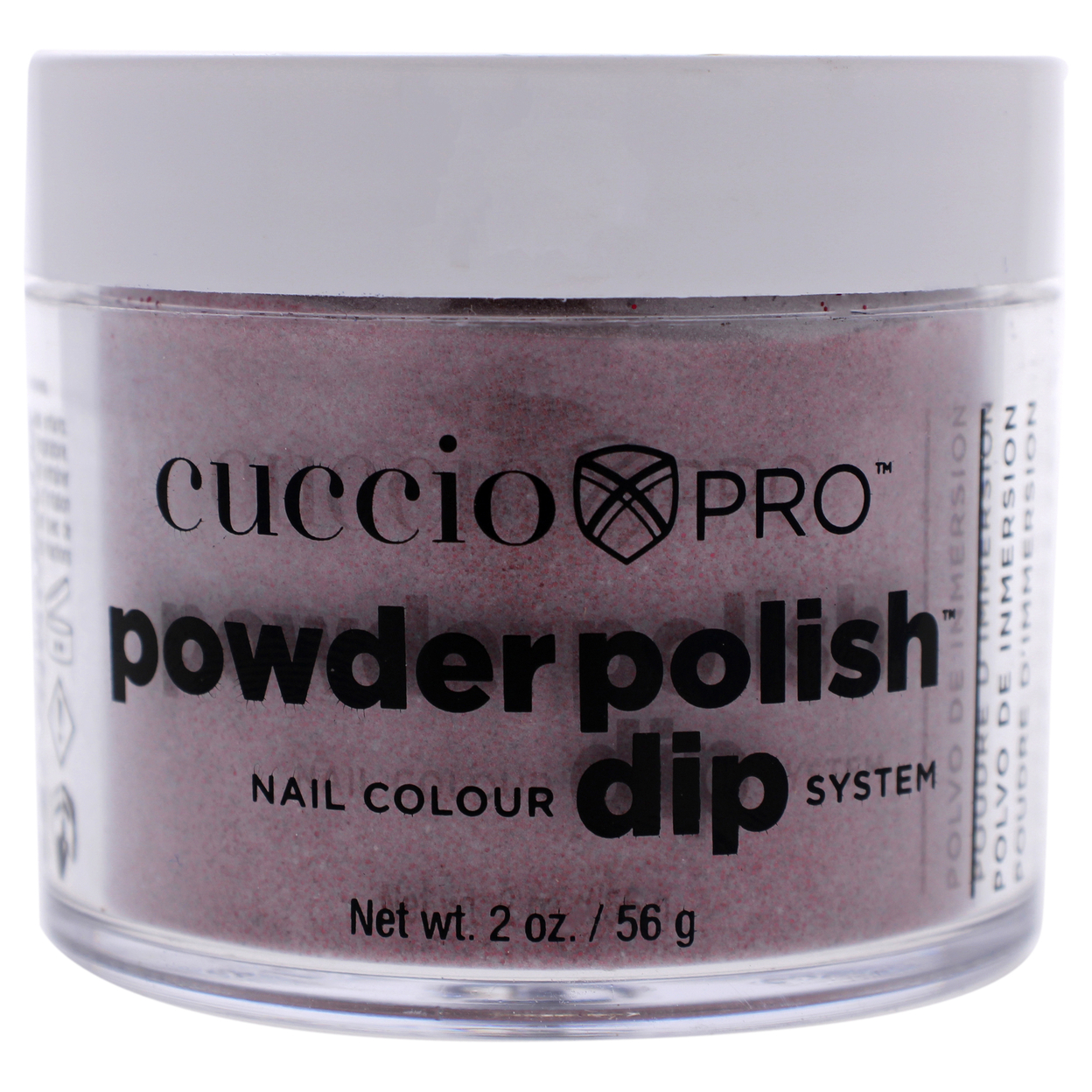 Cuccio Colour Pro Powder Polish Nail Colour Dip System - Dark Red Glitter Nail Powder 1.6 Oz