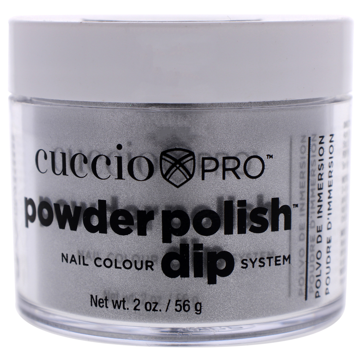 Cuccio Colour Pro Powder Polish Nail Colour Dip System - Silver With Silver Mica Nail Powder 1.6 Oz