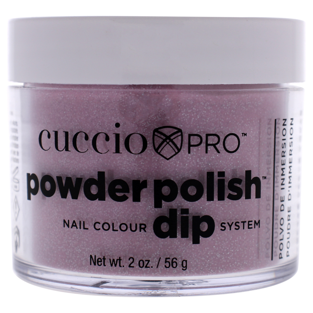 Cuccio Colour Pro Powder Polish Nail Colour Dip System - Pink With Silver Glitter Nail Powder 1.6 Oz