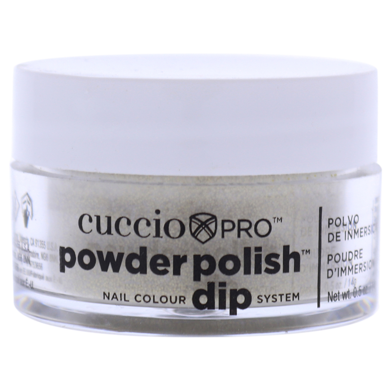 Cuccio Colour Pro Powder Polish Nail Colour Dip System - Rich Gold Glitter Nail Powder 0.5 Oz