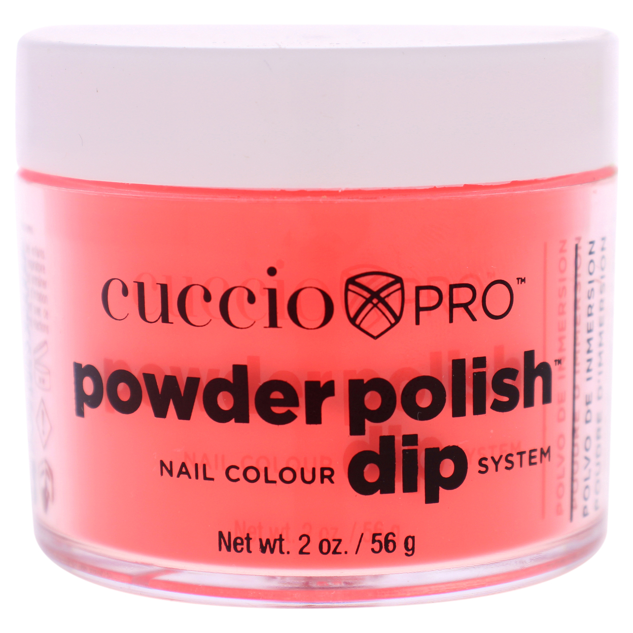 Cuccio Colour Pro Powder Polish Nail Colour Dip System - Neon Red Nail Powder 1.6 Oz