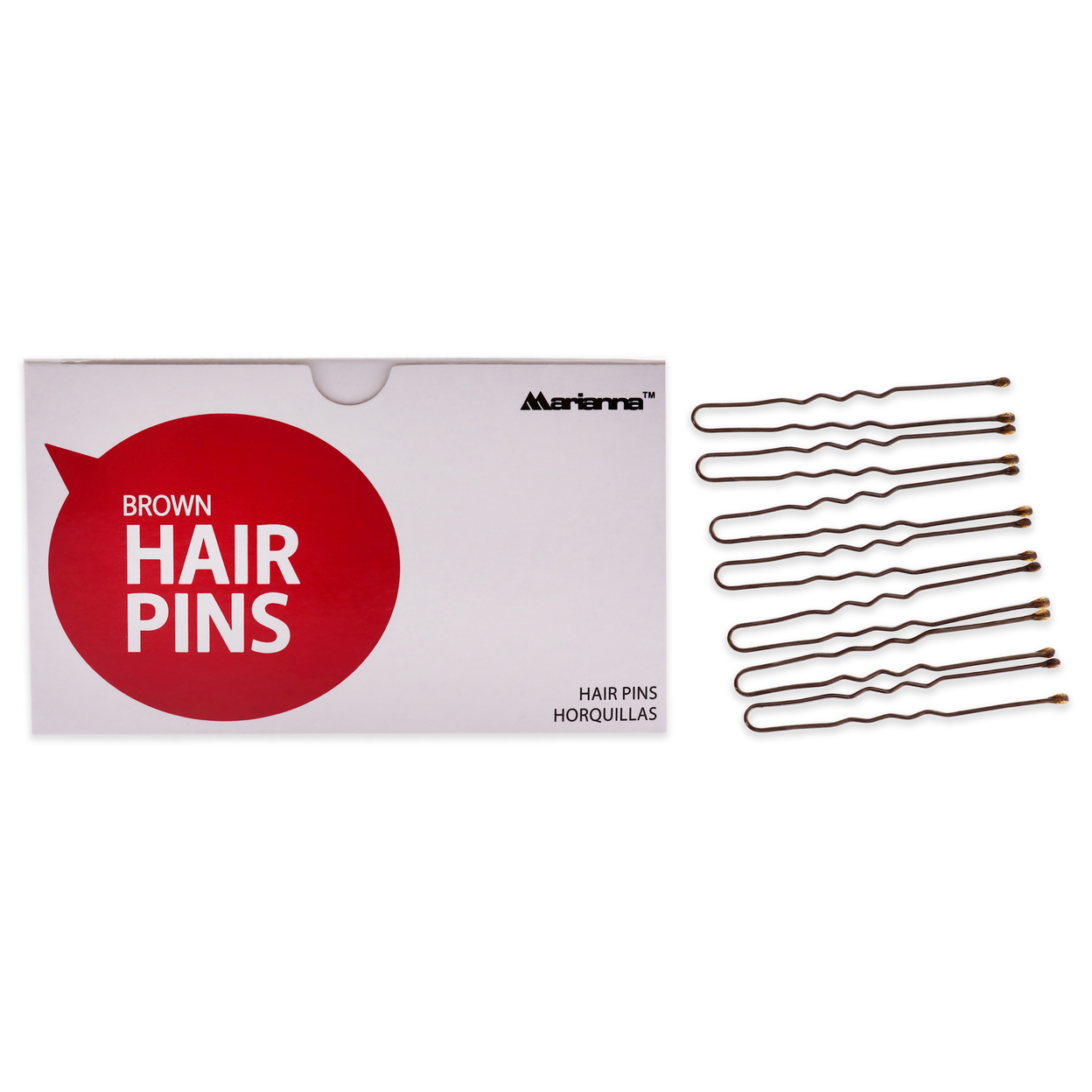 Marianna Pro Basic Hair Pins - Brown Hair Clips 1 Lb
