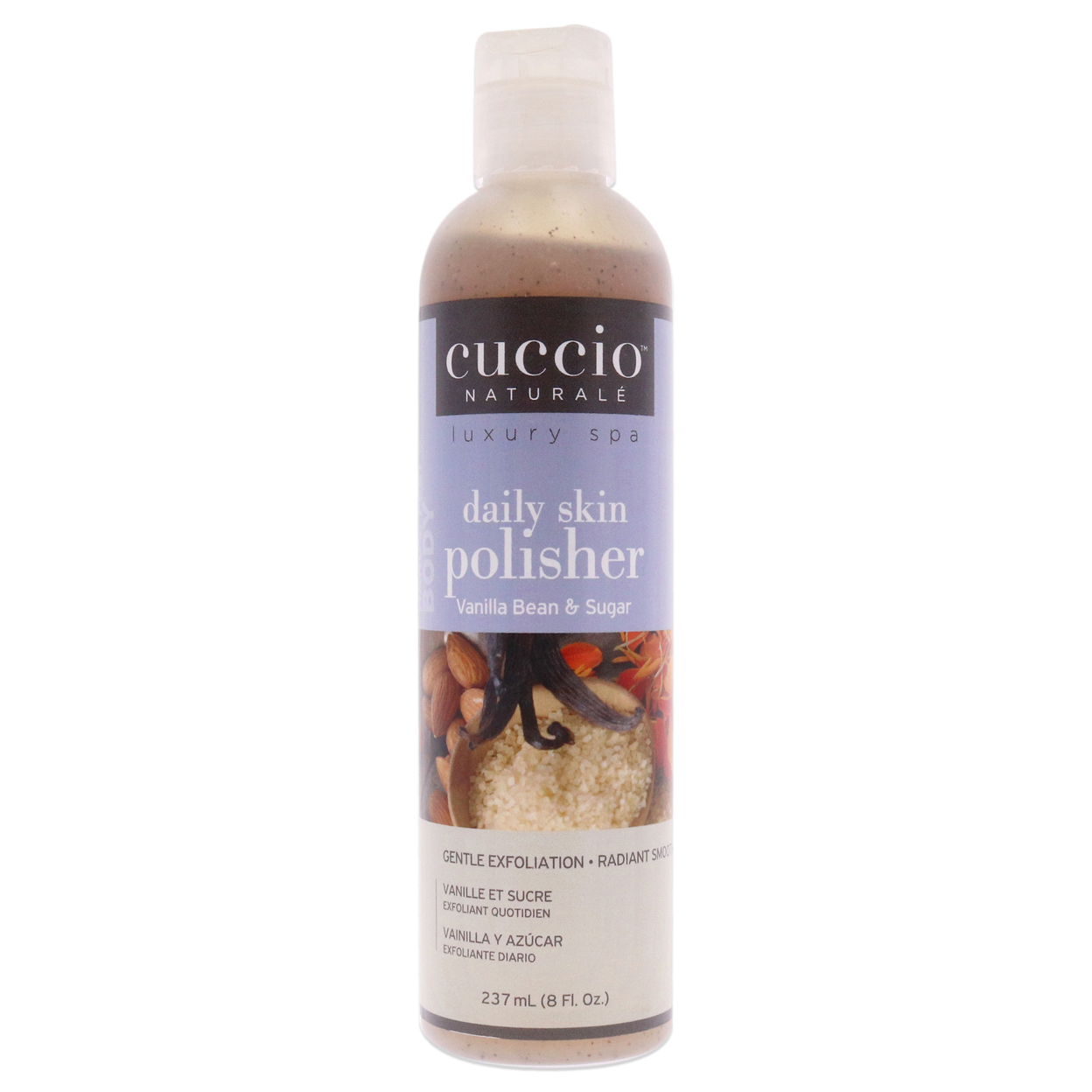 Cuccio Naturale Luxury Spa Daily Skin Polisher - Vanilla Bean And Sugar Scrub 8 Oz
