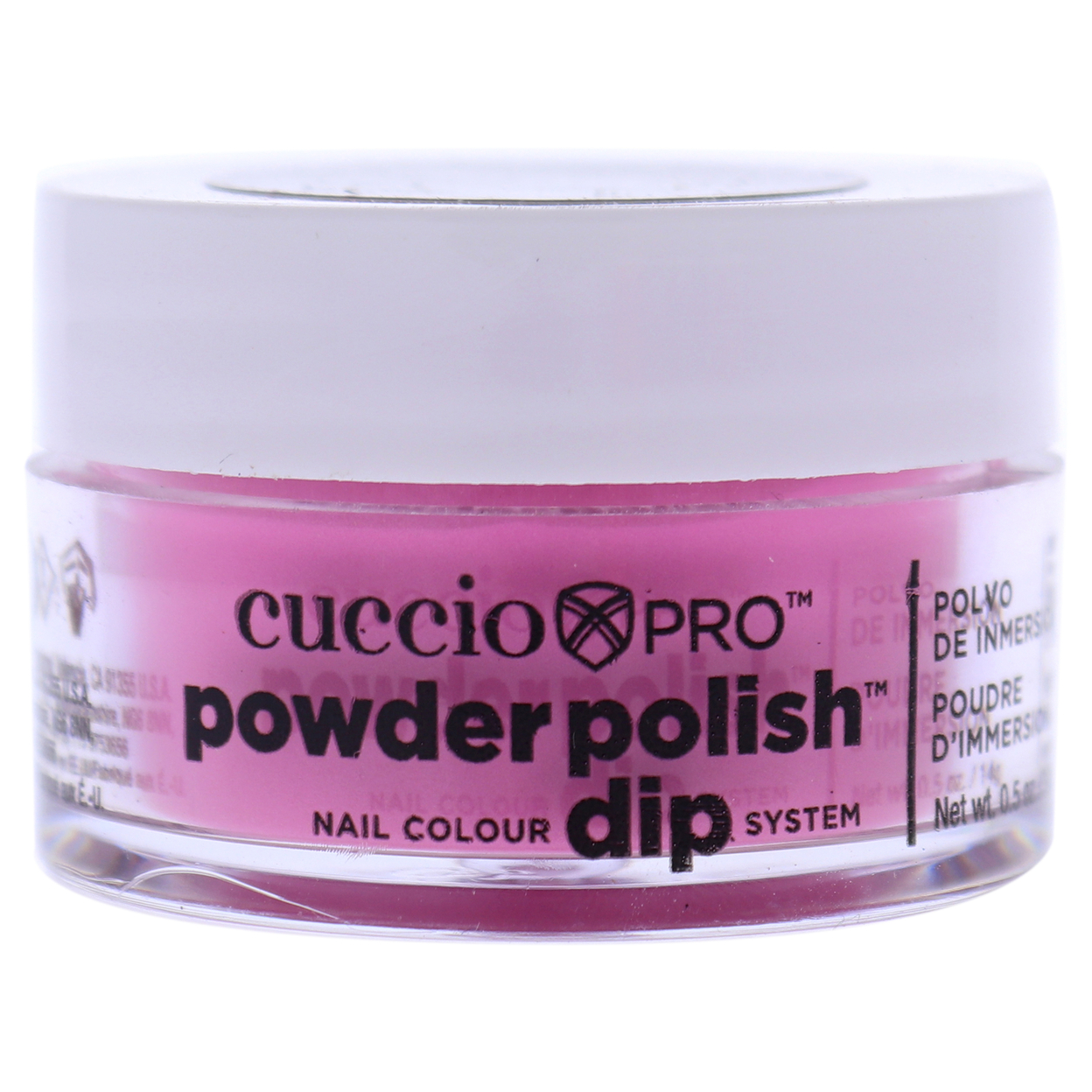 Cuccio Colour Pro Powder Polish Nail Colour Dip System - Bright Pink Nail Powder 0.5 Oz