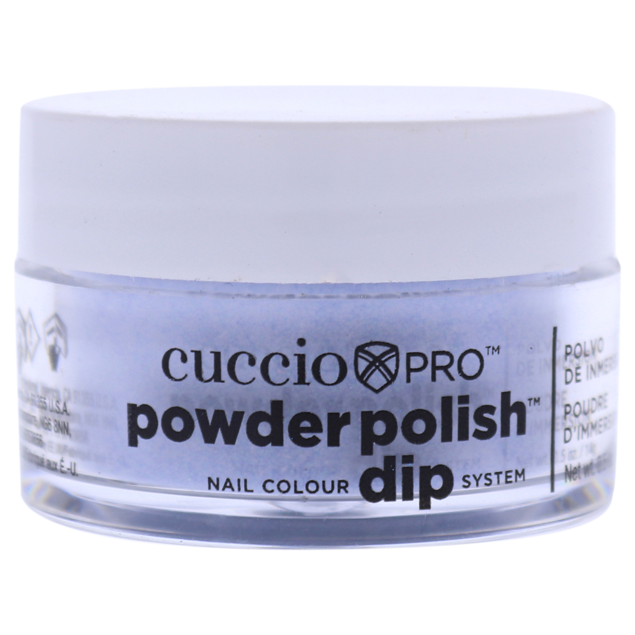 Cuccio Colour Pro Powder Polish Nail Colour Dip System - Baby Blue Glitter Nail Powder 0.5 Oz