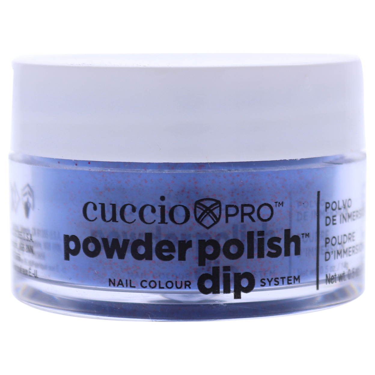 Cuccio Colour Pro Powder Polish Nail Colour Dip System - Purple With Red Glitter Nail Powder 0.5 Oz
