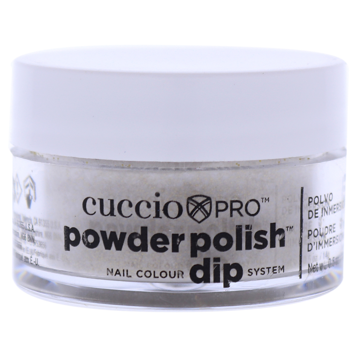 Cuccio Colour Pro Powder Polish Nail Colour Dip System - Gold With Rimbow Mica Nail Powder 0.5 Oz