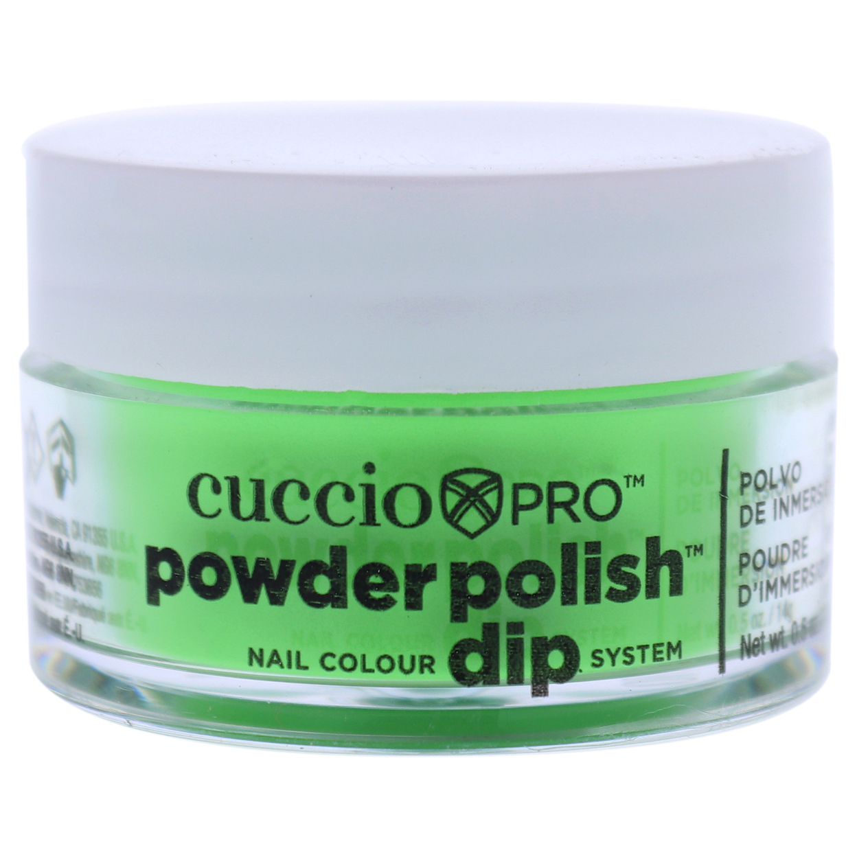 Cuccio Colour Pro Powder Polish Nail Colour Dip System - Neon Green Nail Powder 0.5 Oz