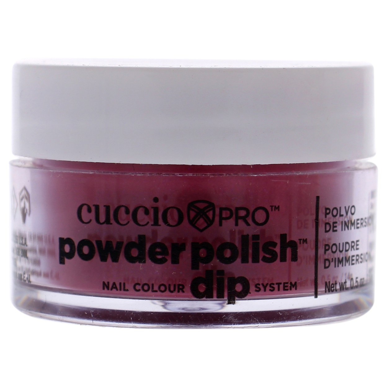 Cuccio Colour Pro Powder Polish Nail Colour Dip System - Fuchsia With Rainbow Mica Nail Powder 0.5 Oz