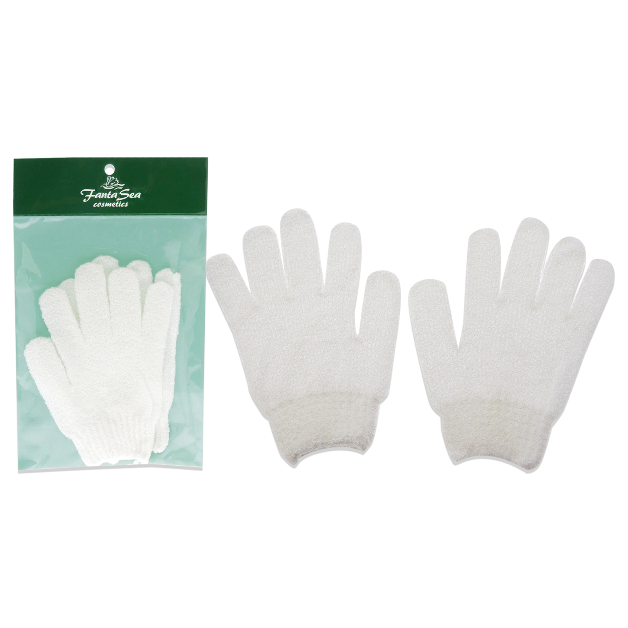 FantaSea Exfoliating Gloves - White 1 Pair