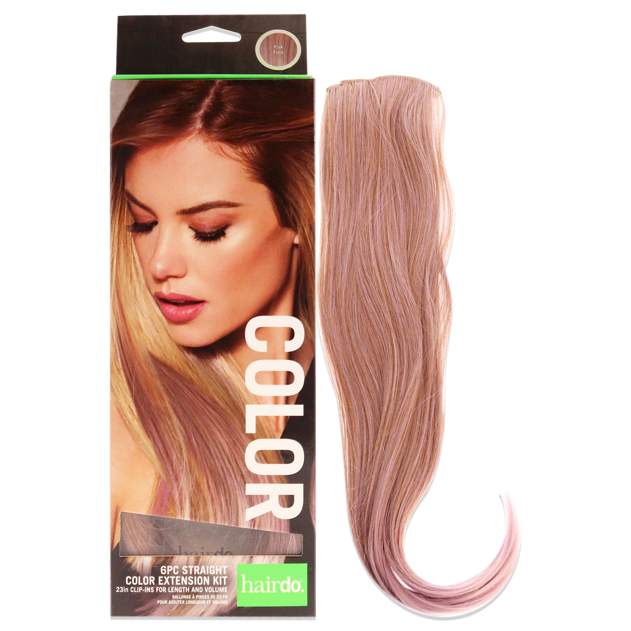 Hairdo Straight Color Extension Kit - Pink Frost Hair Extension 6 X 23 Inch