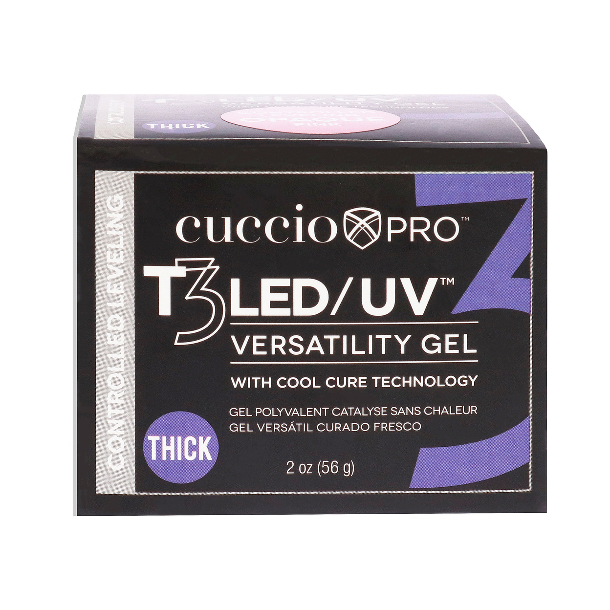 Cuccio Pro T3 Cool Cure Versatility Gel - Controlled Leveling Opaque Pink Nail Gel 2 Oz