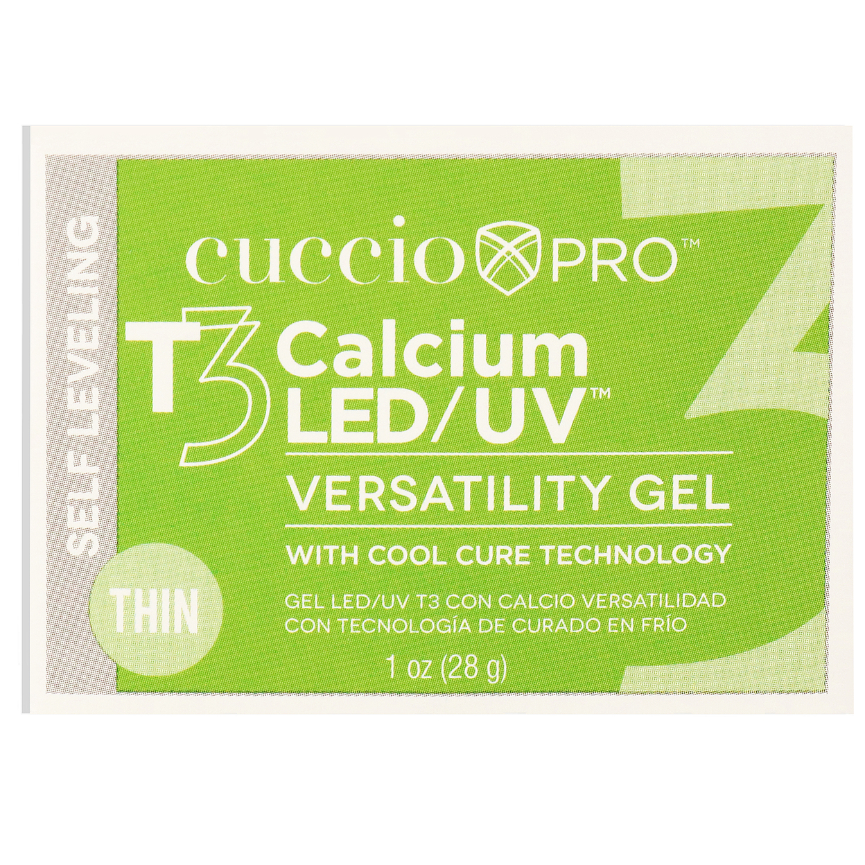 Cuccio Pro T3 Calcium Versatility Gel - Self Leveling Clear Nail Gel 1 Oz