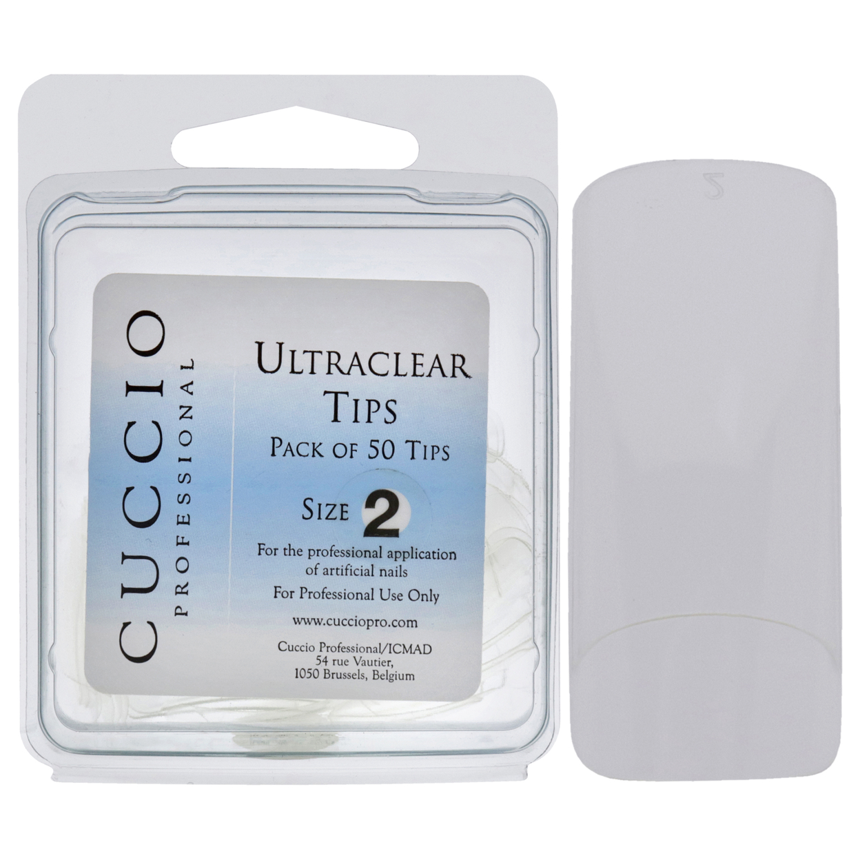Cuccio Pro Ultraclear Tips - 2 Acrylic Nails 50 Pc