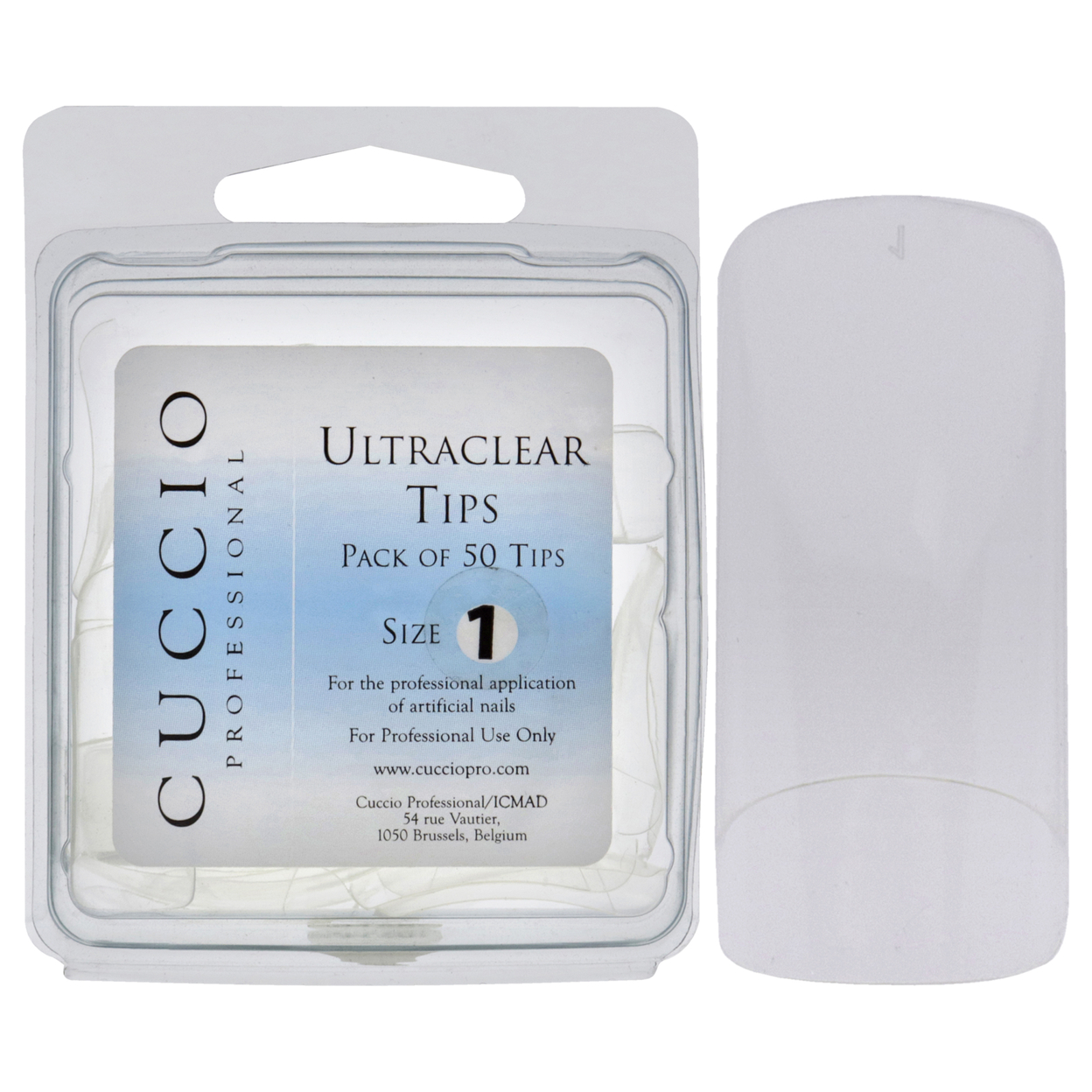 Cuccio Pro Ultraclear Tips - 1 Acrylic Nails 50 Pc