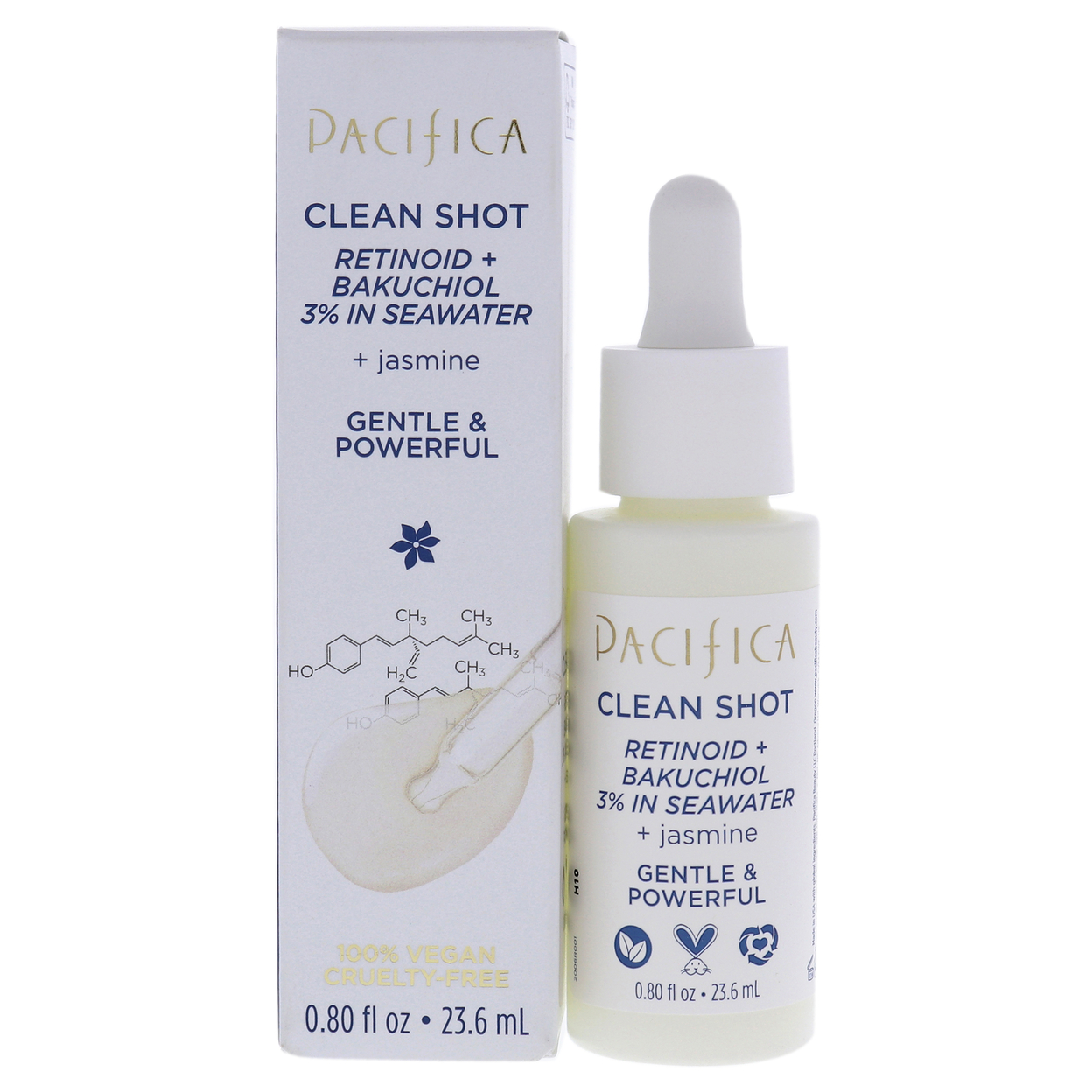 Pacifica Clean Shot Retinoid And Bakuchiol 3 Percent In Seawater Serum 0.8 Oz