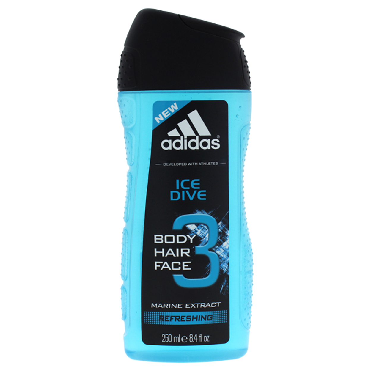 Adidas Ice Dive 3 Hair & Body Wash Marine Extract Refreshing Shower Gel 8.4 Oz