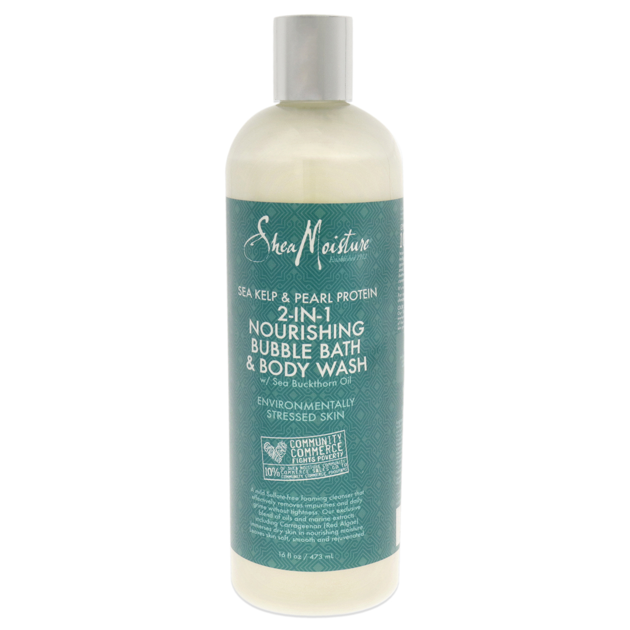 Shea Moisture Sea Kelp And Pearl Protein 2-In-1 Nourishing Bubble Bath And Body Wash Body Wash 16 Oz