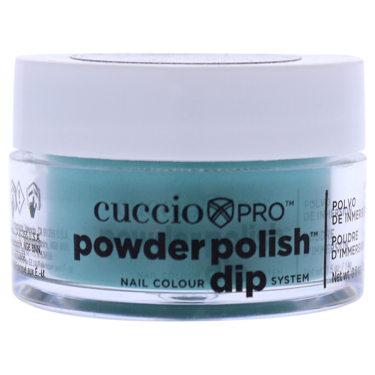 Cuccio Colour Pro Powder Polish Nail Colour Dip System - Jade Green Nail Powder 0.5 Oz