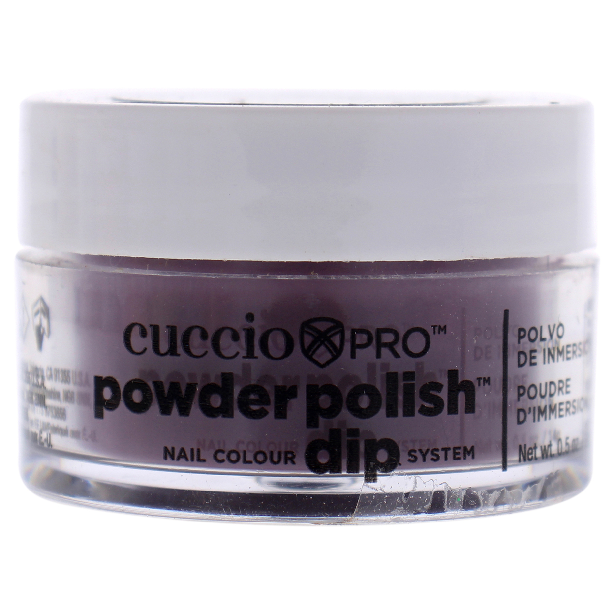 Cuccio Colour Pro Powder Polish Nail Colour Dip System - Plum With Black Undertones Nail Powder 0.5 Oz