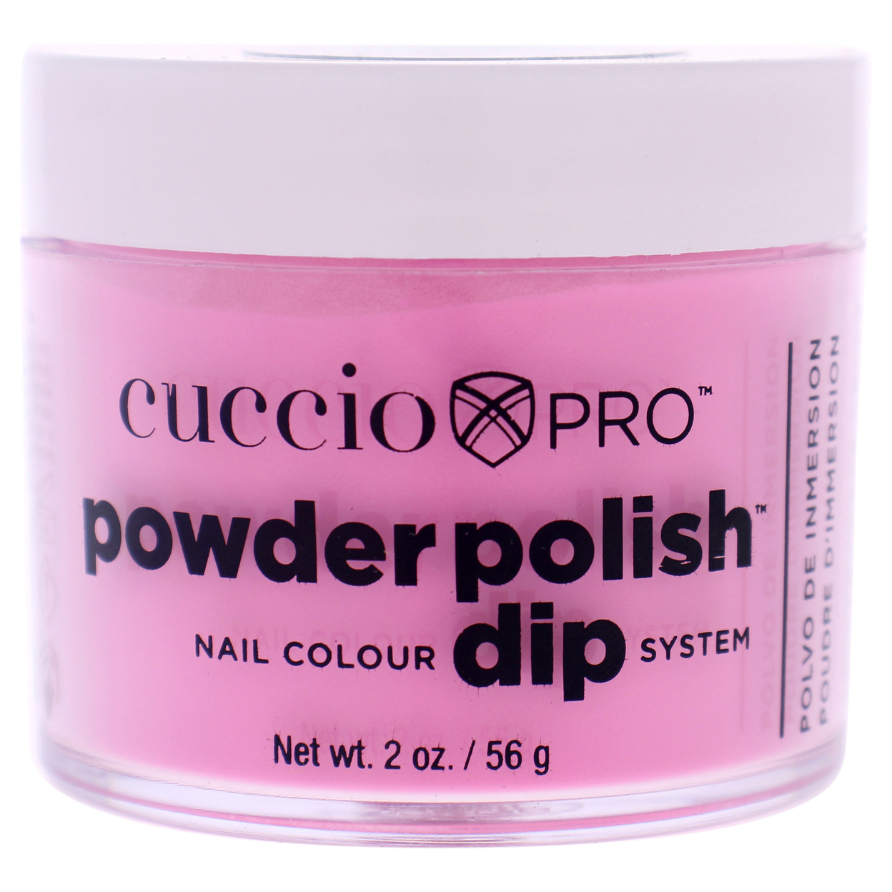 Cuccio Colour Pro Powder Polish Nail Colour Dip System - Bright Neon Pink Nail Powder 1.6 Oz
