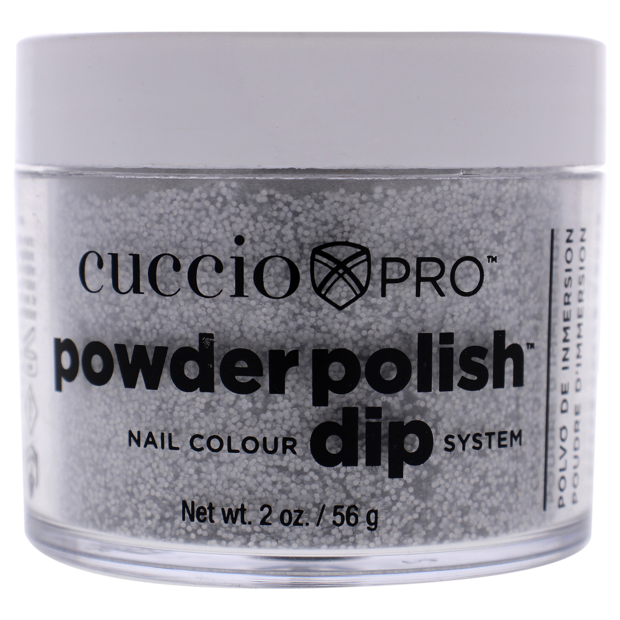 Cuccio Colour Pro Powder Polish Nail Colour Dip System - Deep Silver Glitter Nail Powder 1.6 Oz