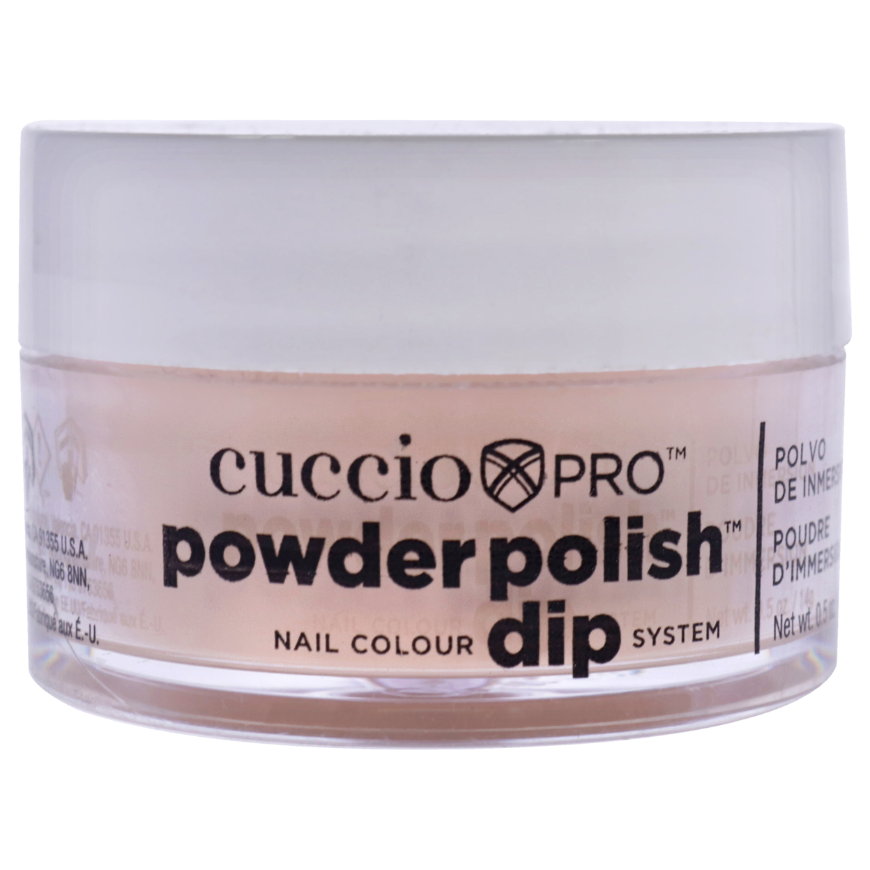 Cuccio Pro Pro Powder Polish Nail Colour Dip System - Flattering Peach Nail Powder 0.5 Oz