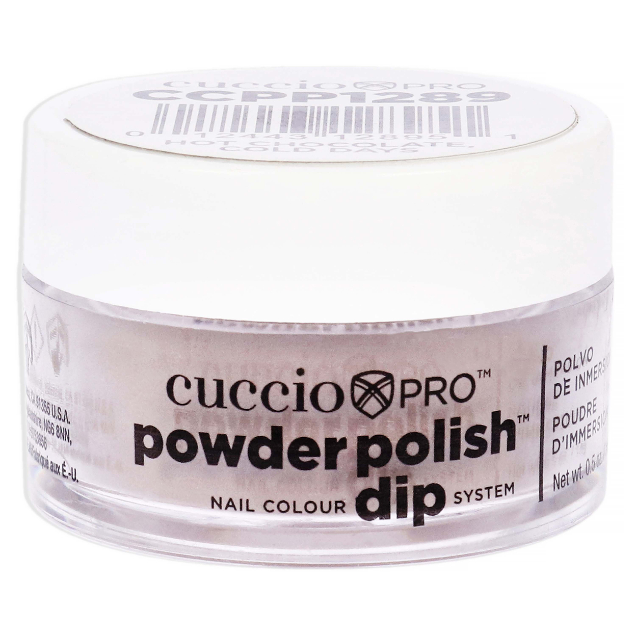 Cuccio Colour Pro Powder Polish Nail Colour Dip System - Hot Chocolate-Cold Days Nail Powder 0.5 Oz
