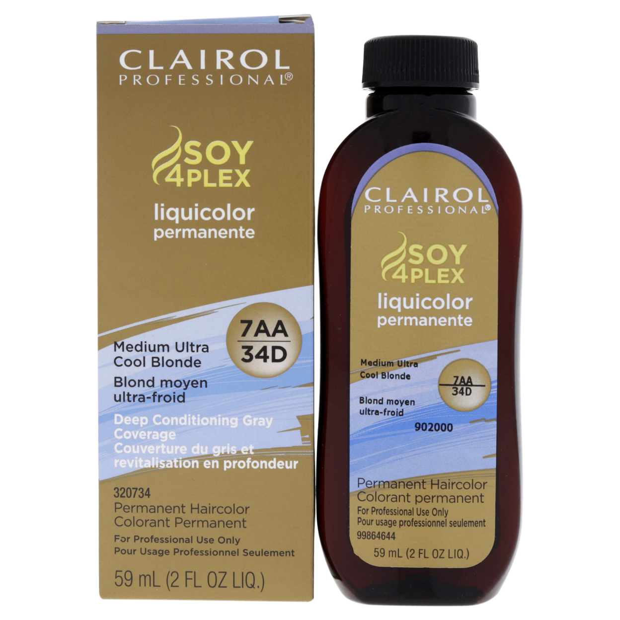 Clairol Professional Liquicolor Permanent Hair Color 34D - Medium Ultra Cool Blonde Hair Color 2 Oz