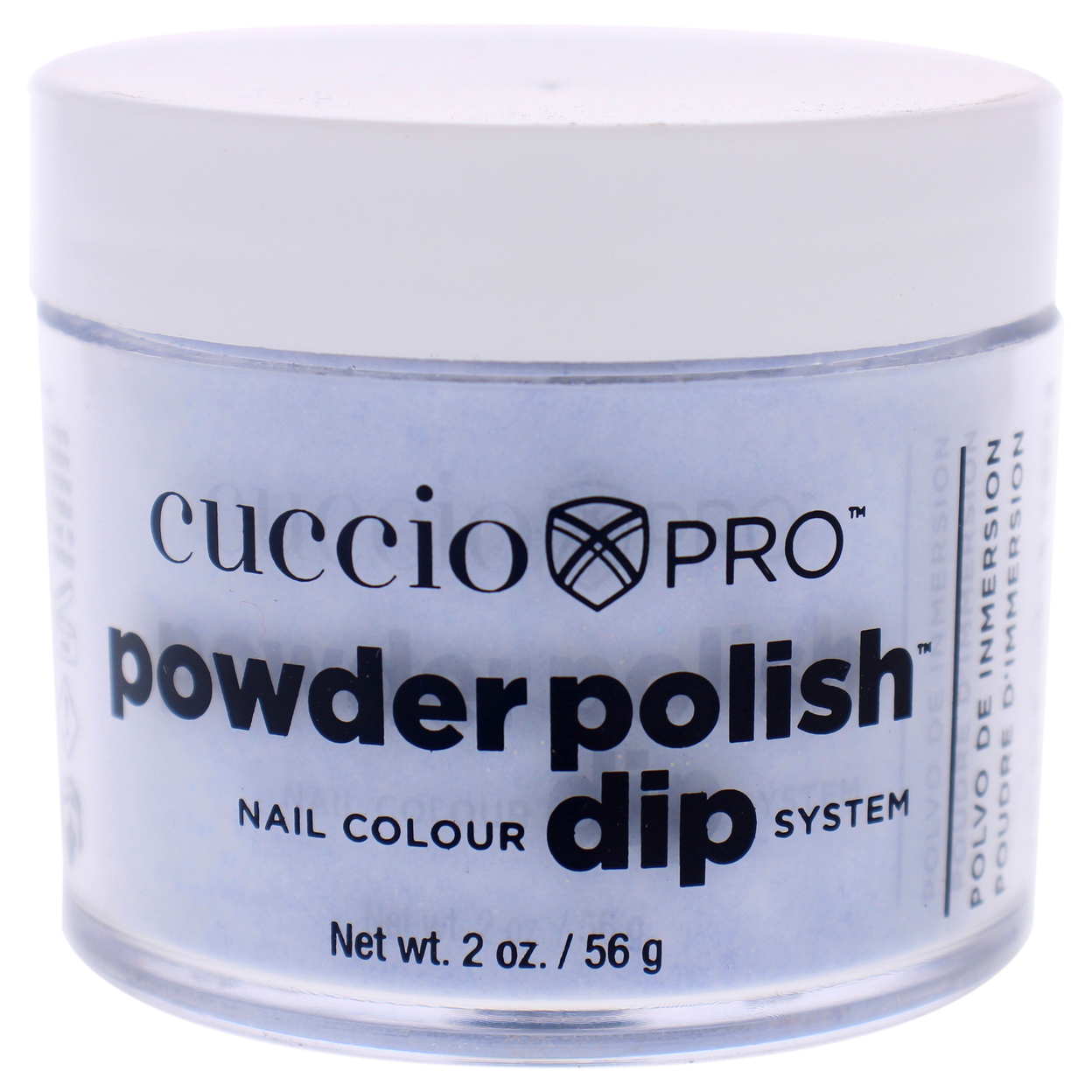Cuccio Colour Pro Powder Polish Nail Colour Dip System - Baby Blue Glitter Nail Powder 1.6 Oz