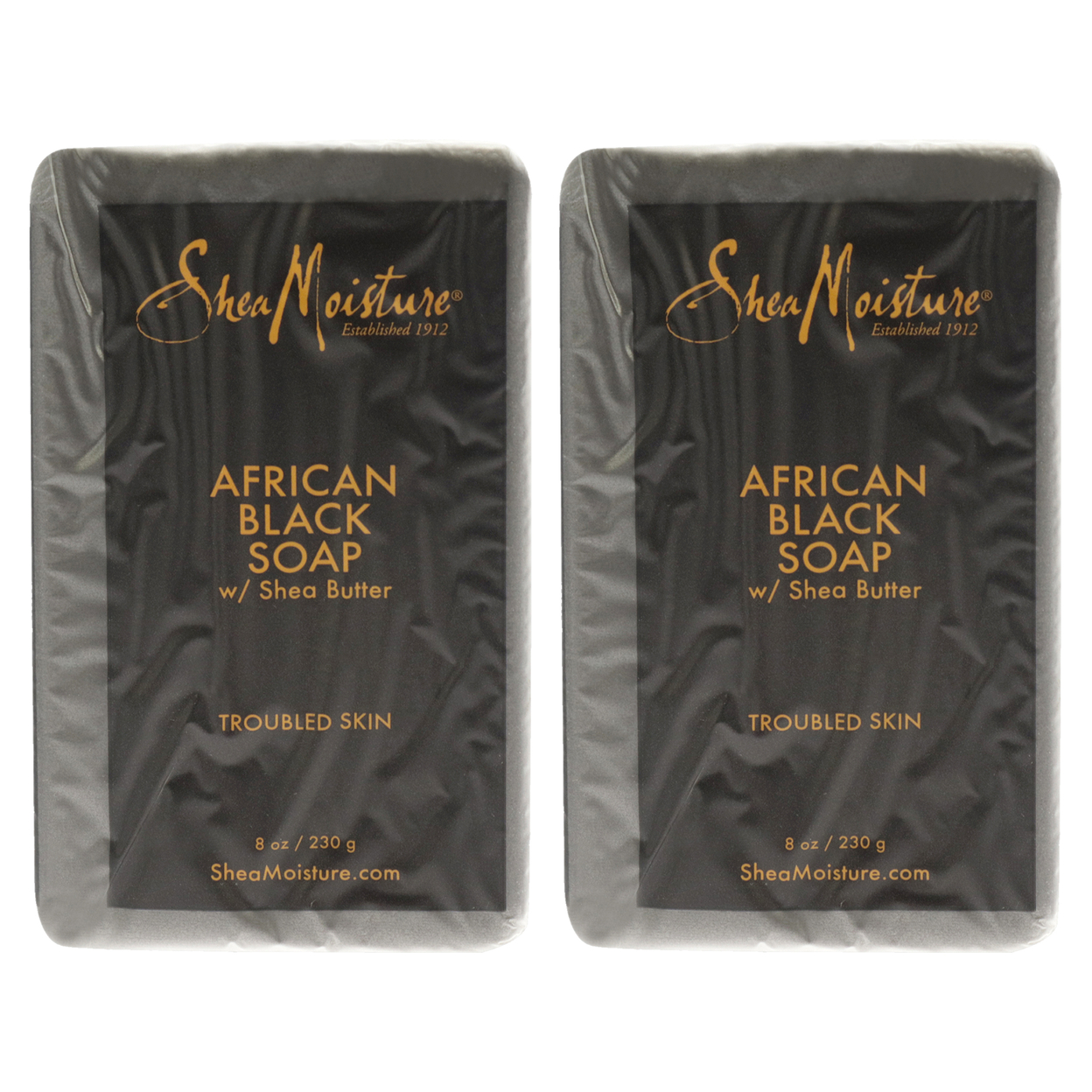 Shea Moisture African Black Soap Bar Acne Prone And Troubled Skin Pack Of 2 8 Oz