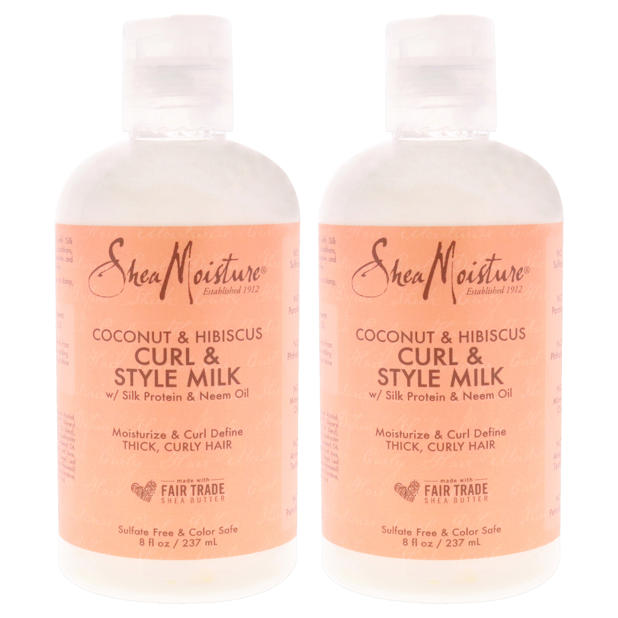 Shea Moisture Coconut & Hibiscus Curl & Style Milk - Pack Of 2 Cream 8 Oz