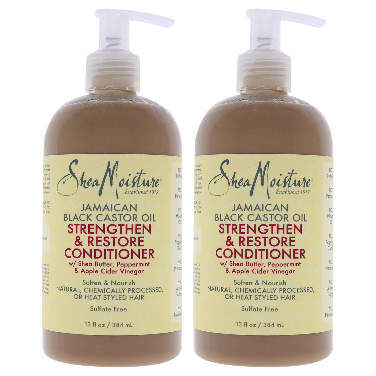 Shea Moisture Jamaican Black Castor Oil Grow And Restore Rinse Out Conditioner - Pack Of 2 Conditioner 13 Oz