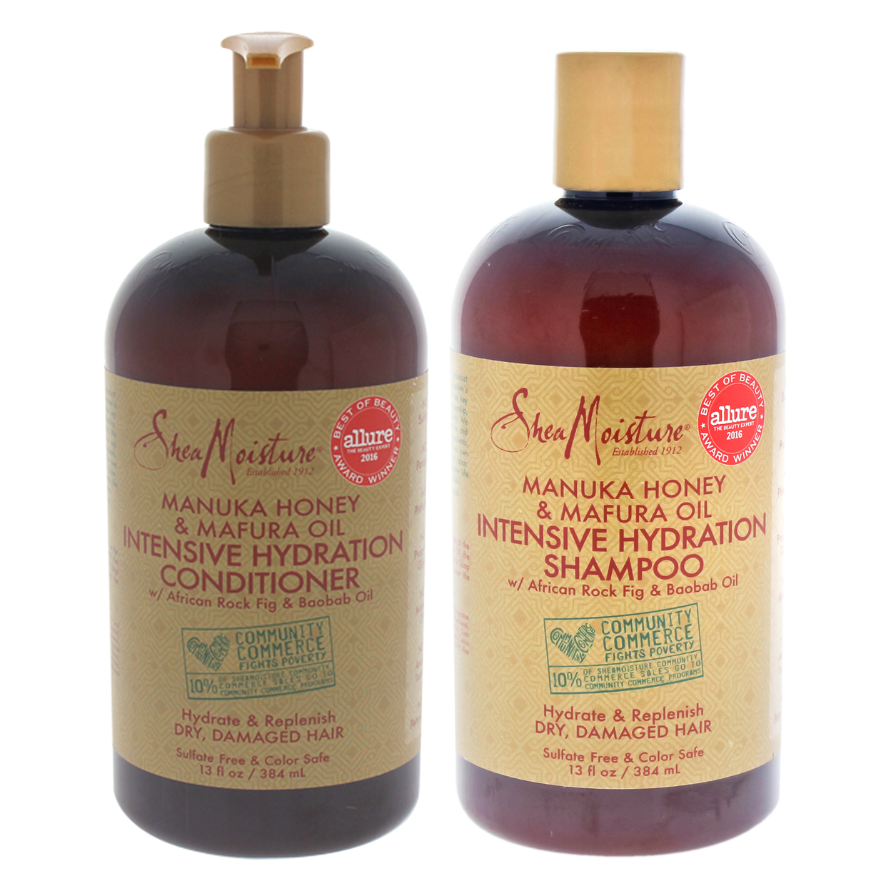 Shea Moisture Manuka Honey And Mafura Oil Intensive Hydration Kit 13oz Shampoo, 13oz Conditioner 2 Pc Kit