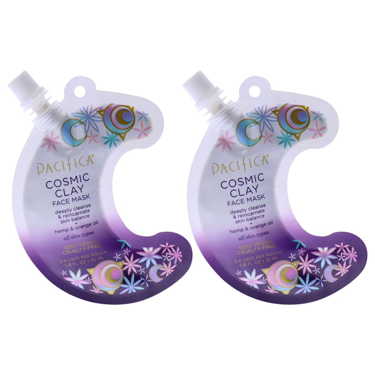 Pacifica Cosmic Clay Face Mask - Pack Of 2 1.18 Oz