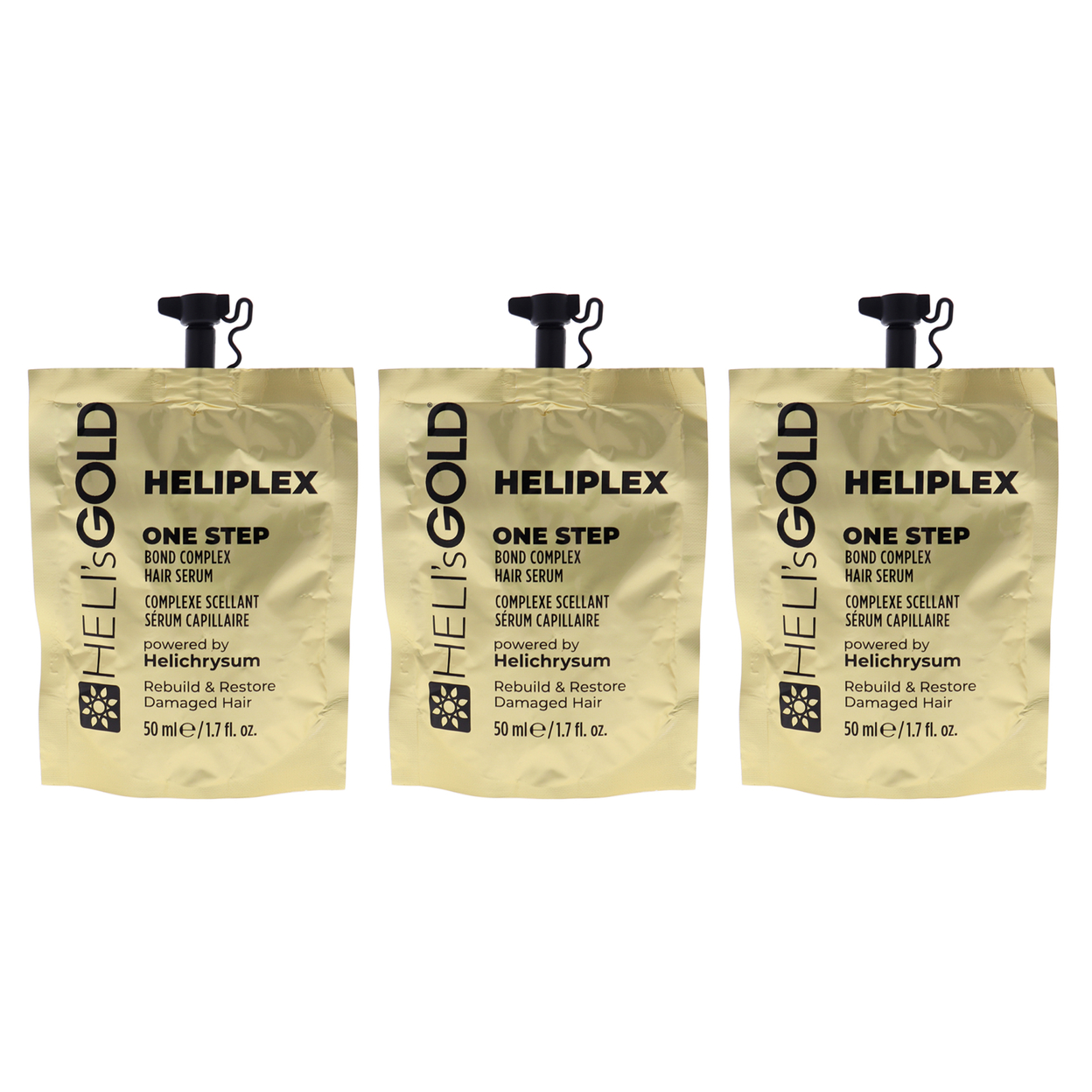 Helis Gold Heliplex One Step Hair Serum - Pack Of 3 1.7 Oz