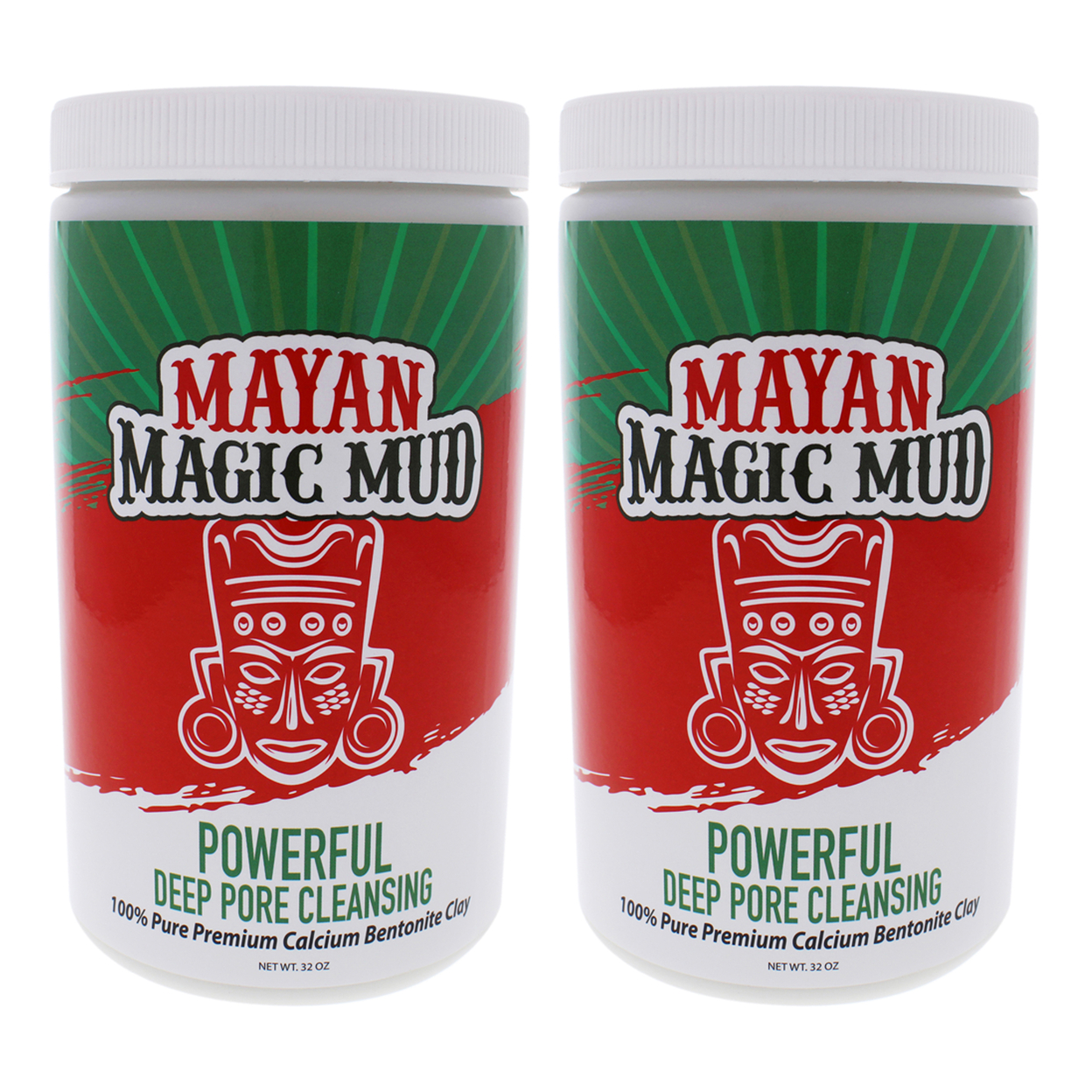 Mayan Magic Mud Powerful Deep Pore Cleansing Clay - Pack Of 2 Cleanser 32 Oz